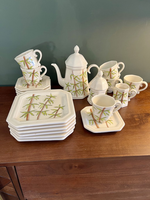 Servicio de café pintado a mano Ernestine Salerno Mid Century 914