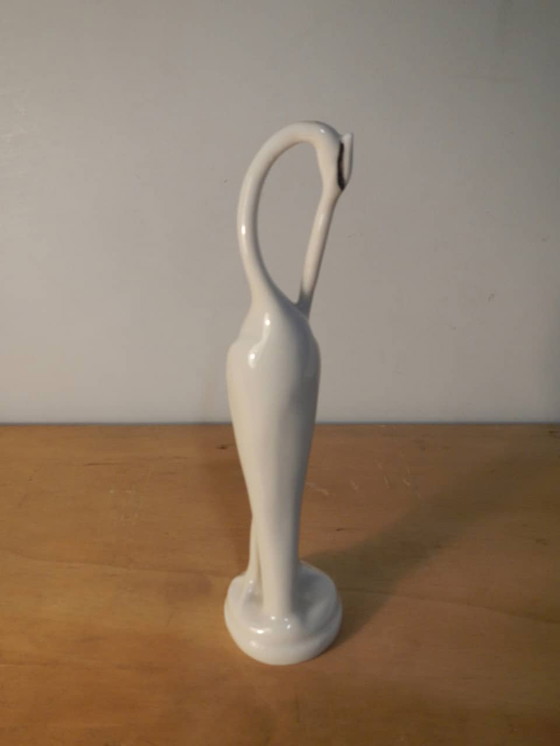 Image 1 of White ceramic heron sculpture made in Zuma, Germany, 70s