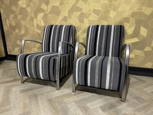 2X Gorgeous Tube Frame Armchair / Armchair,