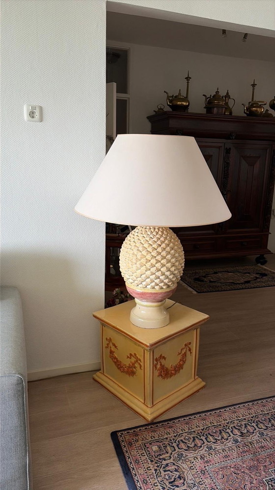 Keramiklampe, Ceccarelli, Tischlampen, Stoff, Creme (Foto 3 von 5)