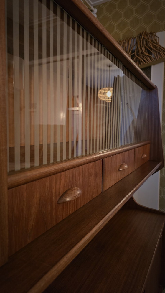 Image 1 of Danish Teak Highboard With Glass Windows