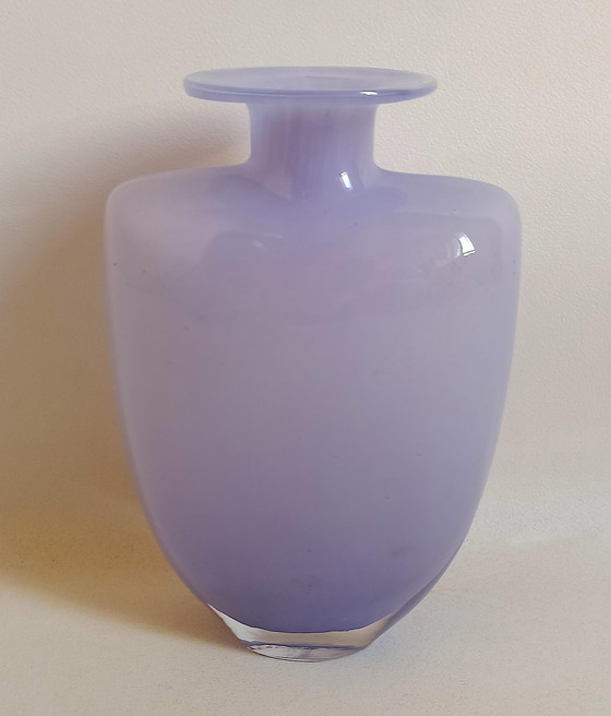 Image 1 of Bleu Lavande Vase 1980s by Kjell Engman Height 24.5 cm