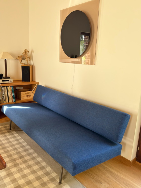 Divano letto Rob Parry per Gelderland, Anni '60, Lana Blu Profondo, Divani modulari (foto 4 di 12)