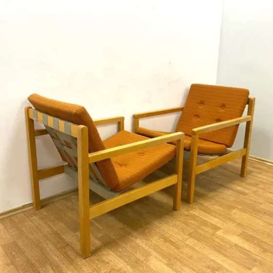 Image 1 of Retro fauteuils, Hikor, Tsjechoslowakije, jaren 60 (set van 2)