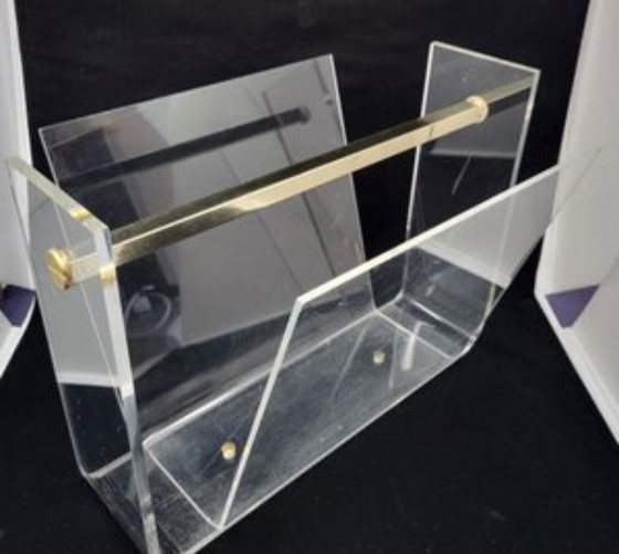 Image 1 of Portariviste in plexiglass David Lange Francia 1970 vintage