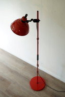 Massive Space Age Floor light – Red steel – Vintage 70s/80s