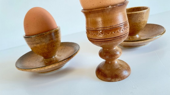 Ceramic and Wood EGG CUPS VINTAGE – Crockery (photo 12 of 15)