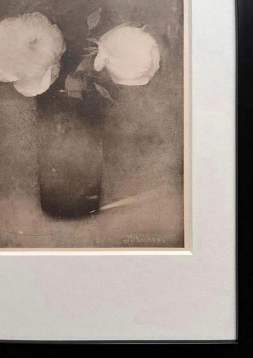 Jan Mankes 1889-1920 / Eliogravura originale Peonie in un vaso 1923
