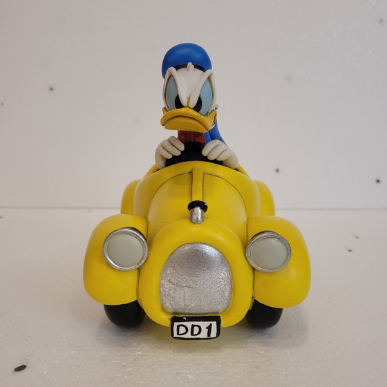 Image 1 of Pato Donald con Coche Amarillo, Rutten, Resina, 2000’s - Estados Unidos