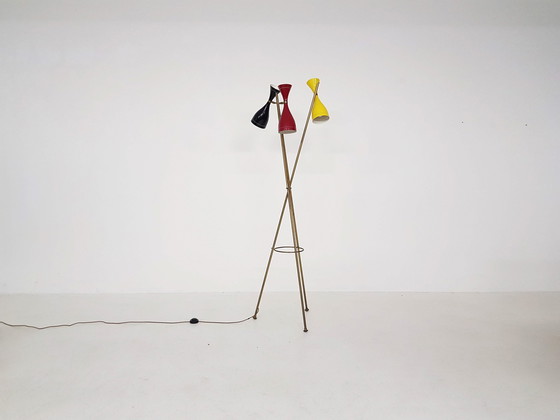 Image 1 of Midcentury "Triennale" Arredoluce Style Diabolo Floor Lamp, Italy, 1960s