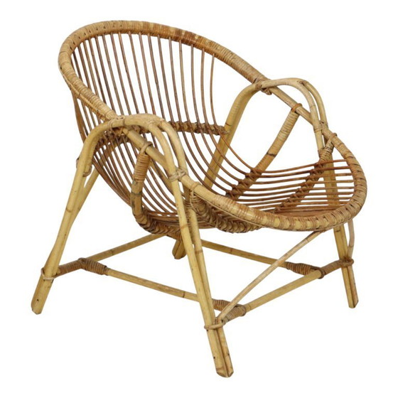 Image 1 of Set vintage di poltrone lounge in rattan stile boho