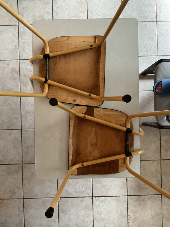 Image 1 of Retro formica tafel met twee stoelen 