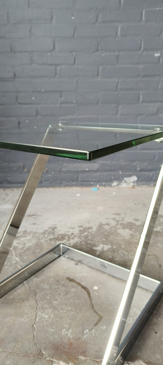 Image 1 of Tavolino postmoderno Gebra in vetro cromato
