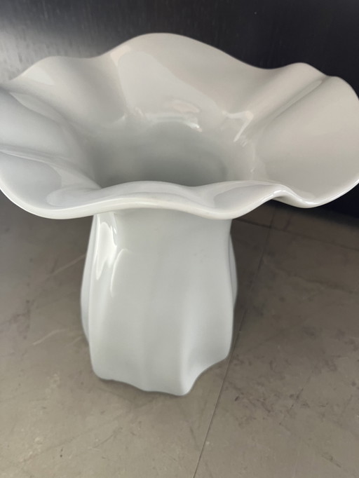 Rolled Numbered Porcelain Vase