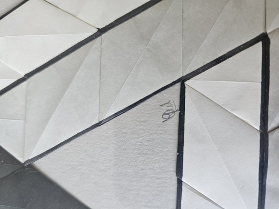 Image 1 of Unique Origami Tessellation – Framed Penrose Triangle (Signed)