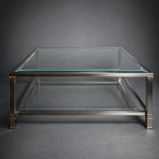 Image 1 of Table basse – laiton et verre facetté