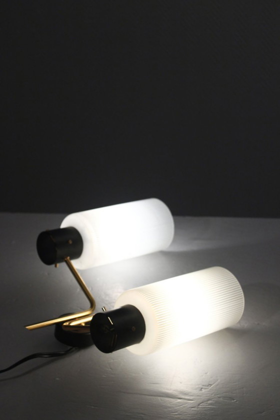 Image 1 of Pareja de apliques de pared de los años 50, diseño Arlus Lunel Guariche Stilnovo