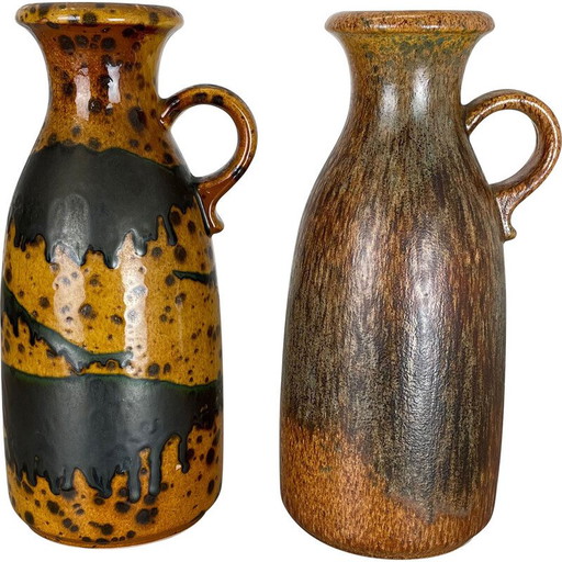 Paire de vases en céramique vintage de Scheurich, Allemagne, années 1970