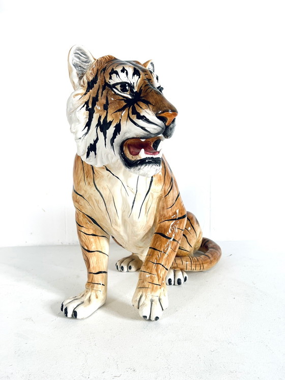 Image 1 of Vintage Italian ceramic tiger '60s
