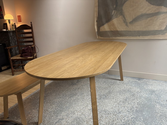 Image 1 of Due to move: Hay triangle leg lacquered oak dining table