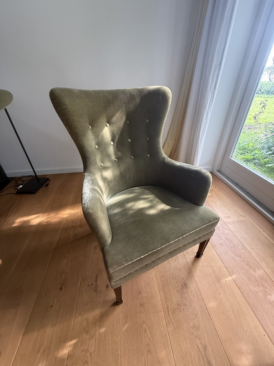 2x Georg Kofoed's Armchair – Velvet, Wood (photo 4 of 10)