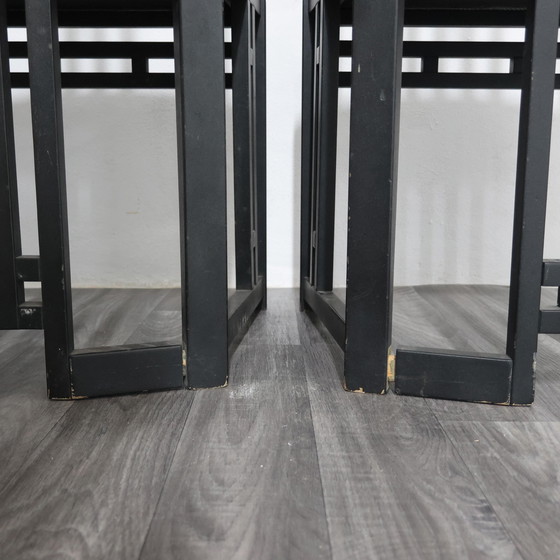 Image 1 of Giorgetti Tris Holzthronstühle, modernes Design der 1970er Jahre