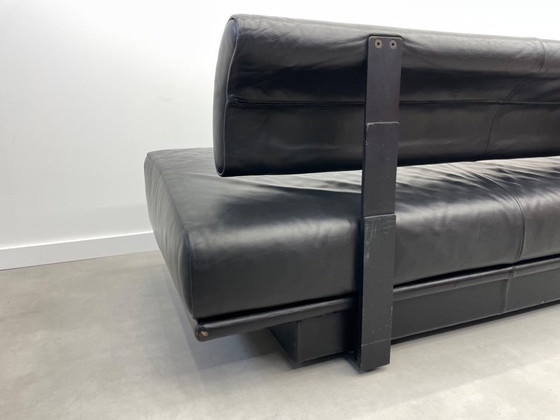 Image 1 of Minimalist Vintage Design Sofa (black leather)