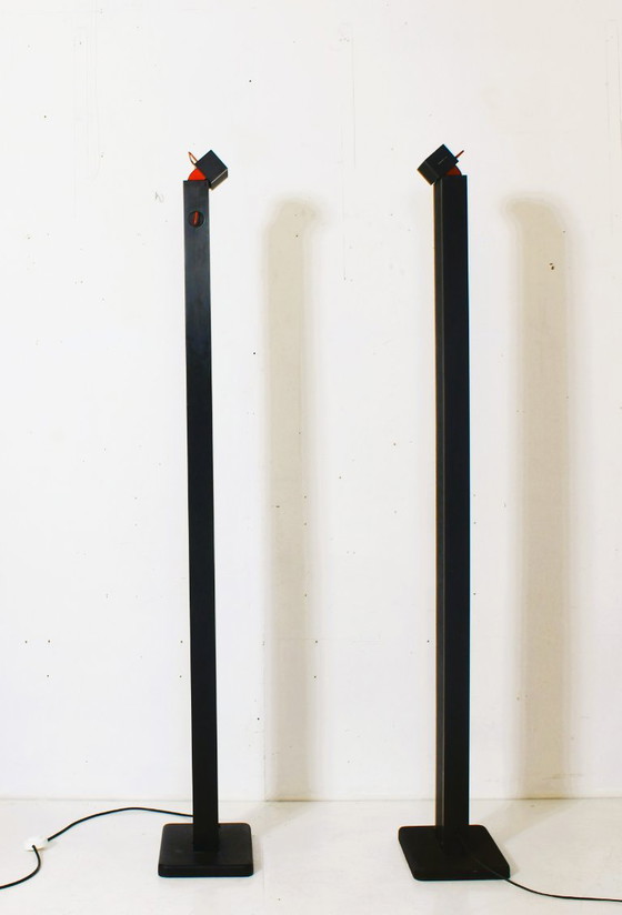 Image 1 of Pair of Vintage Italian Zagar floor  lamps by Silvio Carpani for Stilnovo, 1970s