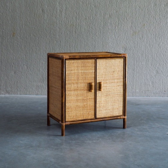 Meuble Vintage en Rotin et Cannage Tressé – Buffet bas (photo 6 of 14)