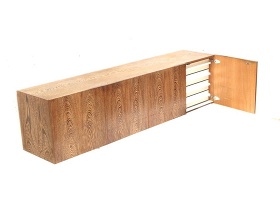 Image 1 of Vintage Wengé hangend dressoir van Banz Bord gemaakt in de jaren ’70