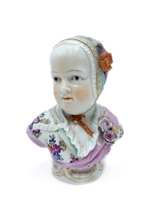 1920s French Ceramic Girl Sculpture