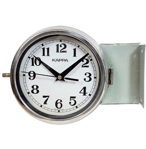Vintage Green Kappa Maritime Double Sided Wall Clock, 1980s