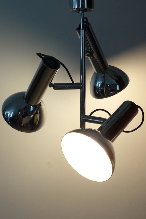 Image 1 of Lampadario a 3 faretti cromato degli anni '70