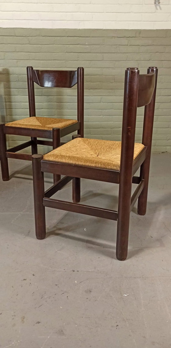 Image 1 of 4 X Rush Seat Dining Chairs 