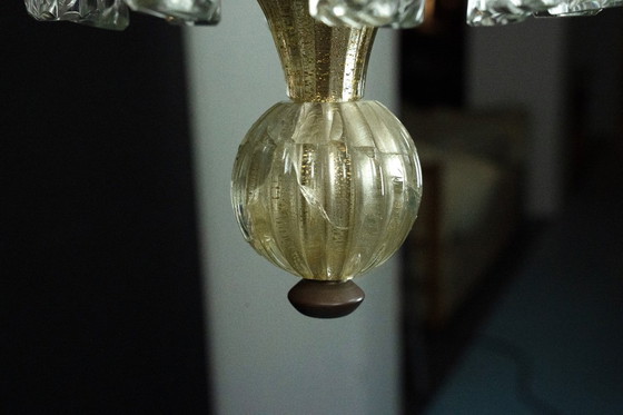 Image 1 of Raro lampadario in vetro di Murano Art Déco di Archimede Seguso, Italia, anni '30