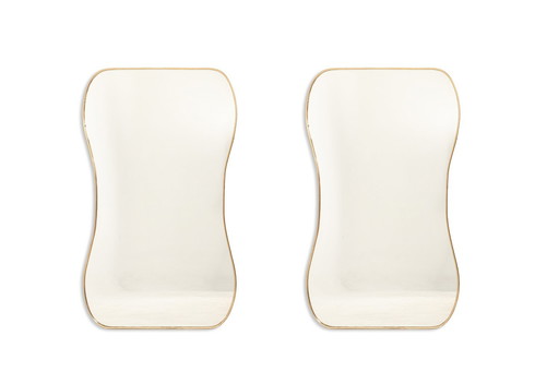 Pair of Mirrors in the Taste of Gio Ponti. Circa 1970.