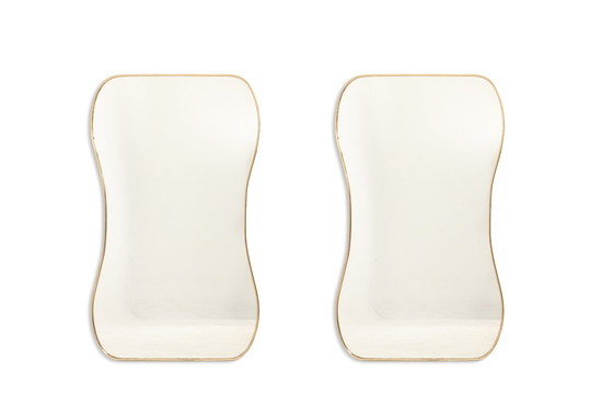 Image 1 of Pair of Mirrors in the Taste of Gio Ponti. Circa 1970.