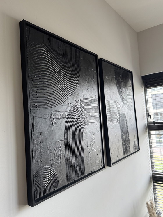 Set di 2 quadri neri – cornice inclusa (60x80 cm) – Decorazioni murali, Canvas, Wood (photo 6 of 7)