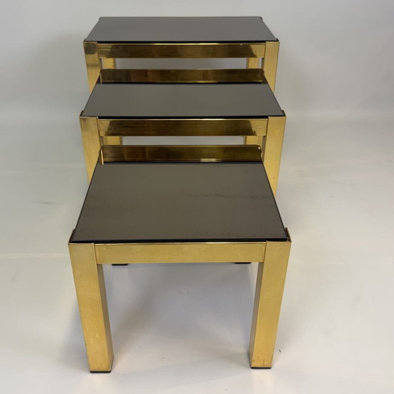 Ensemble de 3 tables gigognes par Belgo Chrom – Tables d'appoint, Hollywood Regency (photo 3 of 21)