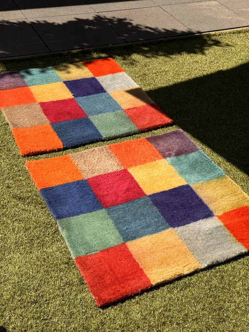 Set Of 2 Colorful Wool Rugs - IKEA | 90x90 cm