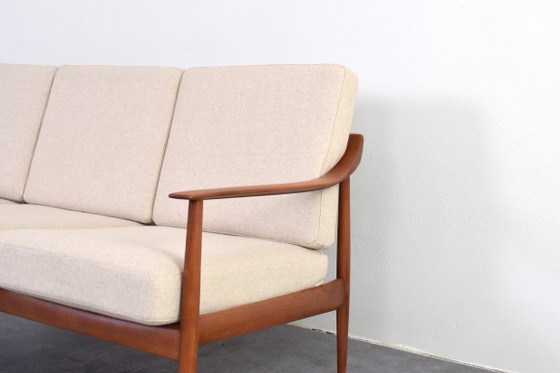 Canapé en teck de style Mid-Century de Knoll Antimott, années 1960 – Canapés 3 places, Wood, Wool (photo 12 of 15)