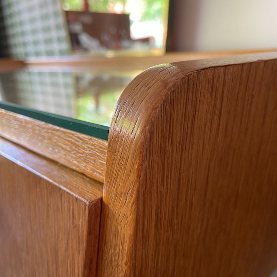 Image 1 of Vintage oak dressing table with mirror and matching stool