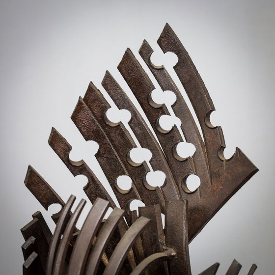 Image 1 of Brutalistische abstracte ijzeren sculptuur, gesigneerd CH, Nederland, jaren 1960