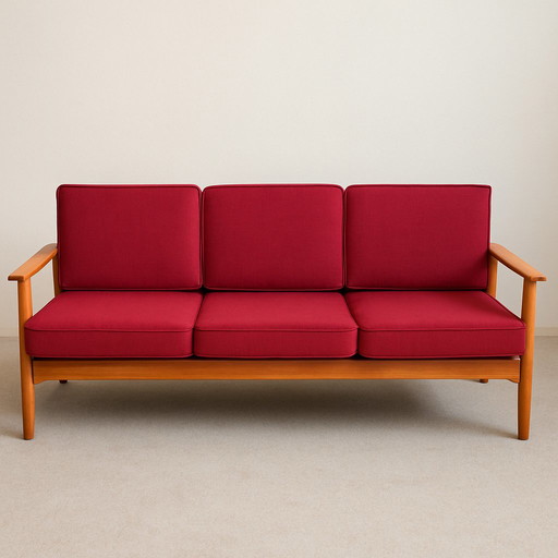 Rare Mid-Century Knoll Antimott Sofa & Armchair Set – Danish Modern, 1970s
