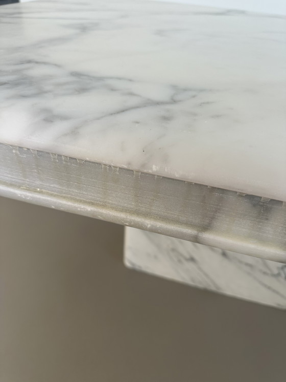 Image 1 of Vintage Carrara Bianco marble stone Italian coffee table 70s