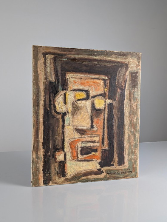 Dipinto a olio ritratto cubista espressionista, anni '70 – Calvo Carrión, Arte, Wood, Canvas (photo 2 of 10)
