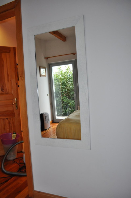 White Painted Mirror, 1980s – Glass (photo 4 of 9)