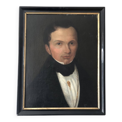 Antique Vintage 19th Century Oil Portrait Painting of a Dutch Gentleman