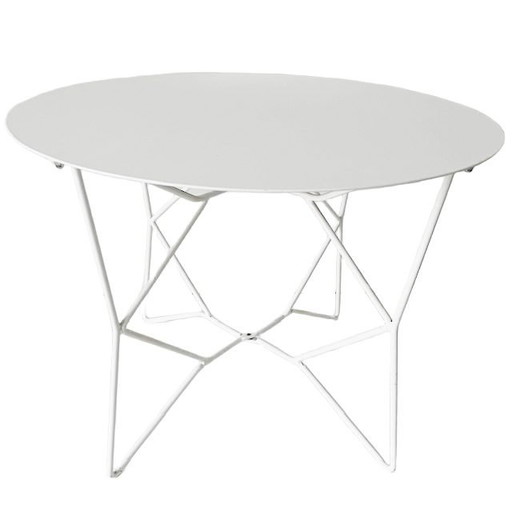 Table basse vintage Zuiver en métal blanc avec structure en toile d'araignée, années 2010