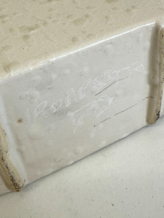 Image 1 of Off-white ceramic vase by Nereo Boaretto